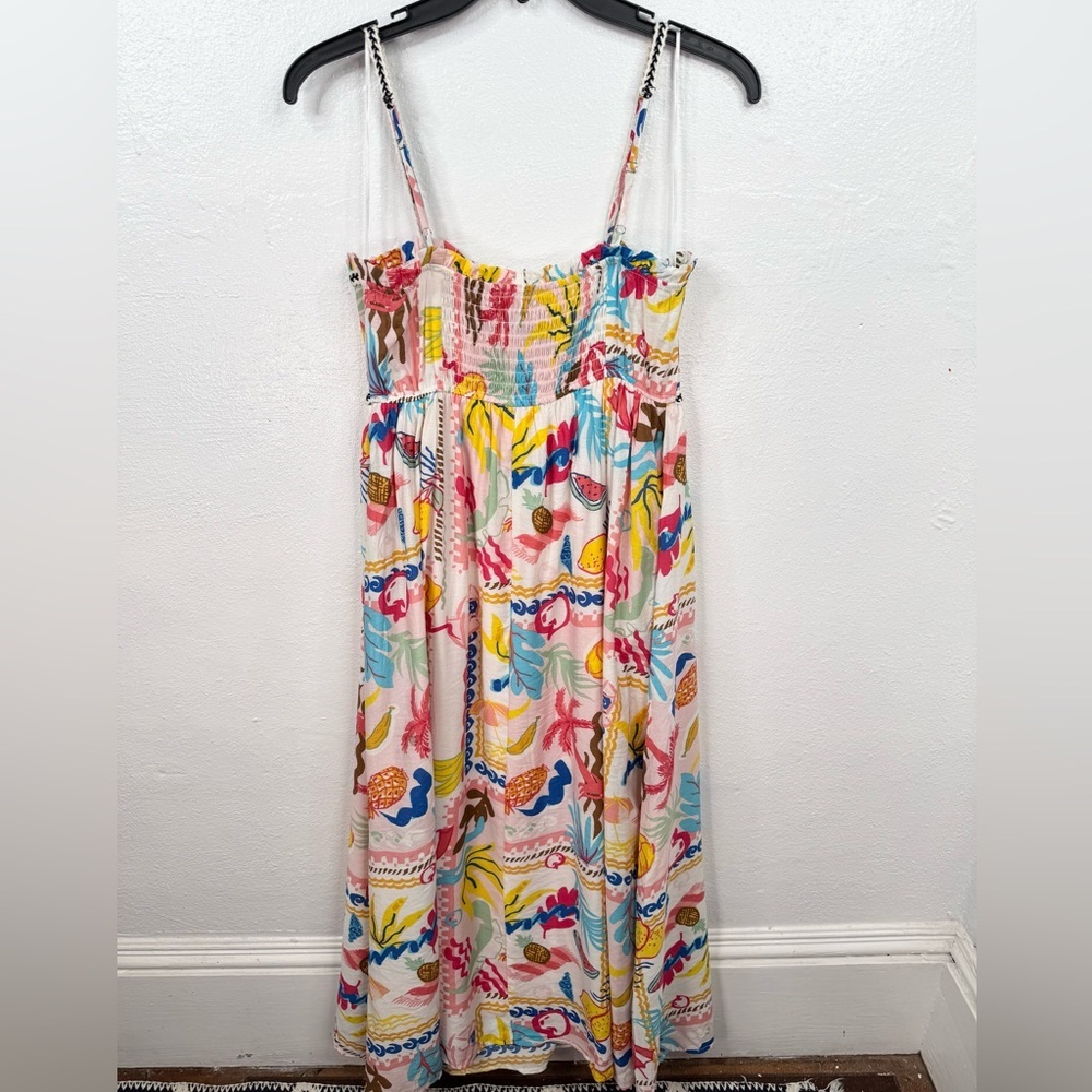 Blu Pepper Maxi Sundress Womens Size M Tropical Beach Summer Print Smocked Back - Picture 2 of 8